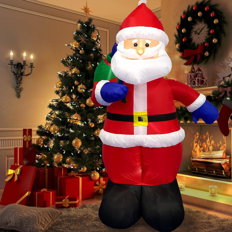 8ft Christmas Inflatable Santa Claus w/Gift Bag LED sale Lights Blow Up Outdoor Decor